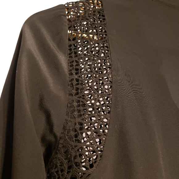 Daniel Rainn 100% Silk Blouse with Lace Detailing - Picture 3 of 5
